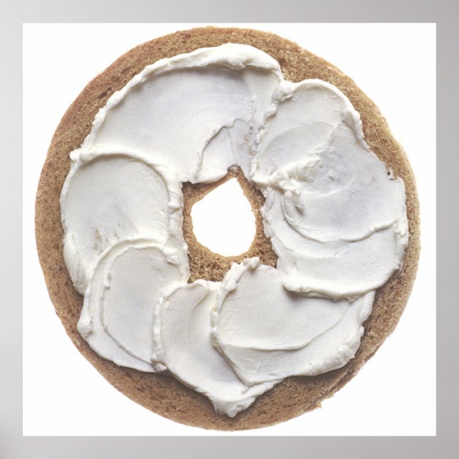 Póster Bagel com queijo creme (Frente)