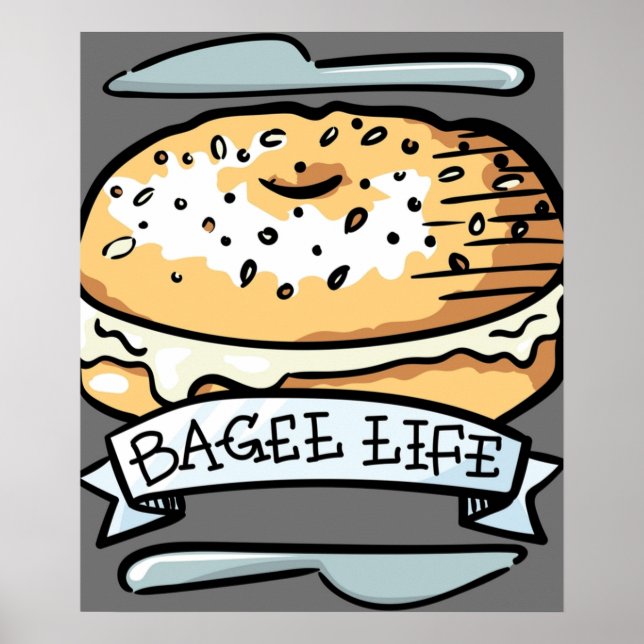 Poster Bagel Life Tudo Bagas é tudo para mim (Frente)