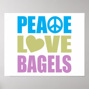 Póster Bagels do amor da paz