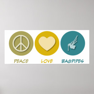 Póster Bagpipes do amor da paz