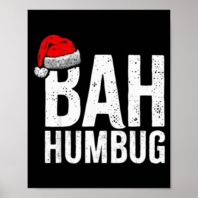 Poster Bah Humbug. Funny Sarcastic Anti Christmas Holiday (Frente)
