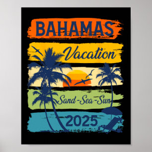 Poster Bahamas 2025 Lembrança de Férias Férias Família Gr