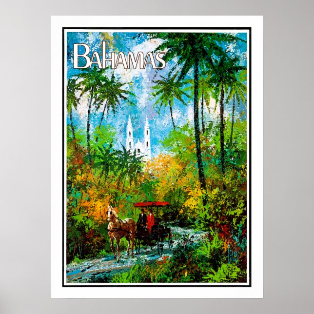Poster Bahamas, atravessem a selva, a colheita, a viagem (Frente)