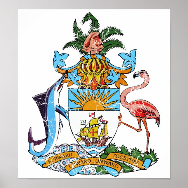 Póster Bahamas Casaco de armas (Frente)