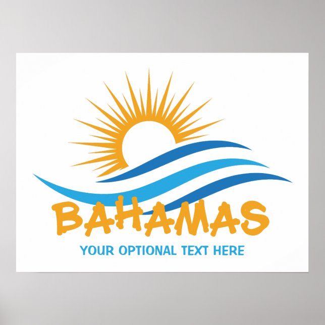 Poster Bahamas de texto personalizado (Frente)