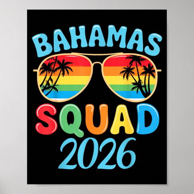 Poster Bahamas Vacation 2026 Squad Family Friends Matchin (Frente)