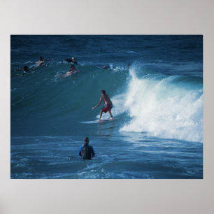 Póster Baía Austrália do arco-íris dos surfistas do