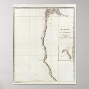 Póster Baía Califórnia da adega à vigia Oregon do cabo