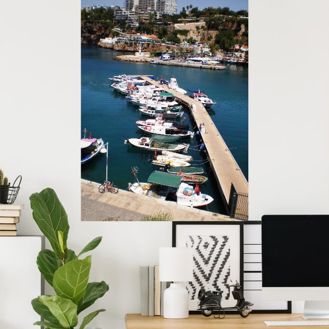 Poster Baía com barcos de cruzeiro na antiga cidade de An (Escritório em casa)