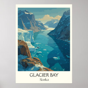 Poster Baía das Geleiras Parque Nacional do Alasca Geleir