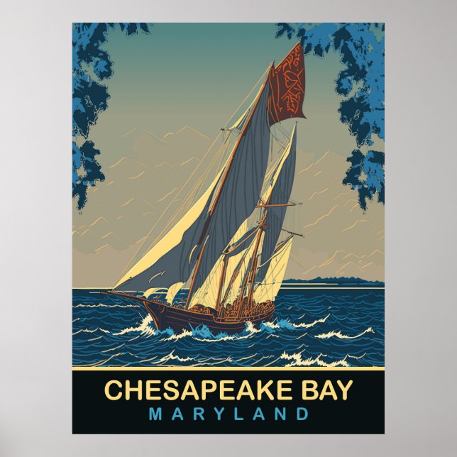 Poster Baía de Chesapeake, Maryland, Viagem (Frente)