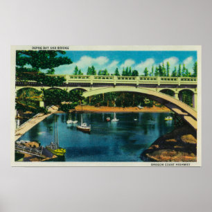 Póster Baía de Depoe e ponte, baía de OregonDepoe, OU