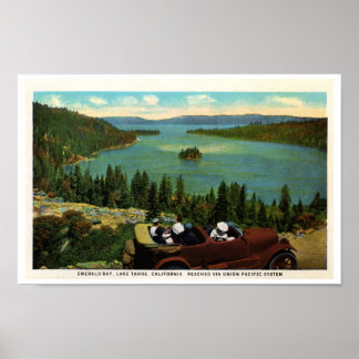 Poster Baía de Emerald, lago Tahoe de 1920