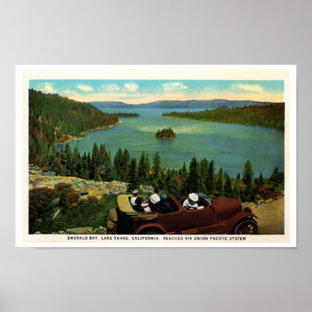 Poster Baía de Emerald, lago Tahoe de 1920 (Frente)