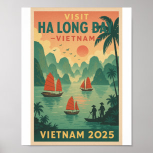 Poster baía de ha long vietnam viagem 2026
