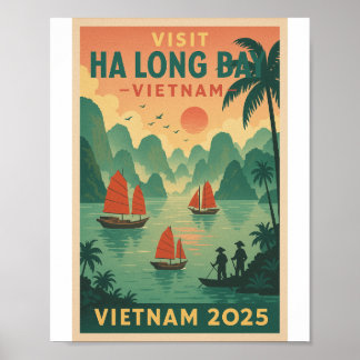 Poster baía de ha long vietnam viagem 2026