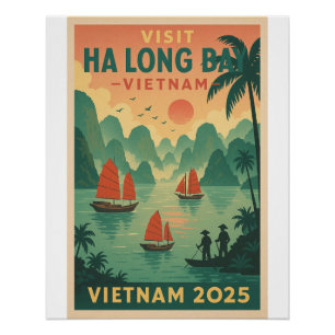 Póster Baía de Hao, Viagem do Vietnã 2025