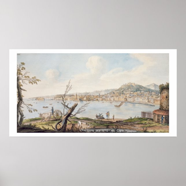 Póster Baía de Nápoles a partir da costa marítima perto d (Frente)