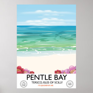 Poster Baía de Pentle, Tresco, ilhas de Scilly
