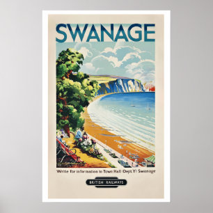 Poster Baía de Swanage, sudeste de Dorset, Inglaterra, Vi