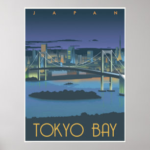 Póster Baía de Tokyo na noite