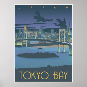 Póster Baía de Tokyo na noite