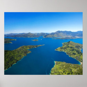 Póster Baía de Torea, rainha Charlotte Sound, Marlboroug
