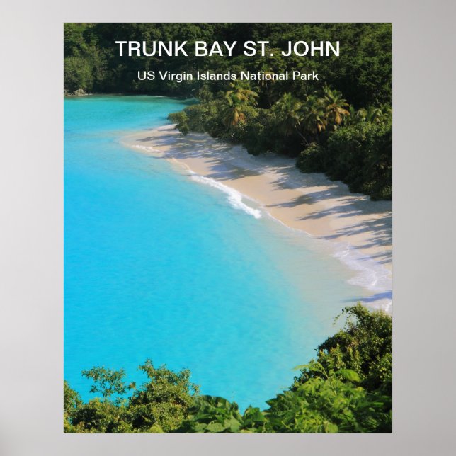 Póster Baía de Trunk, Ruas, John, Parque Nacional USVI (Frente)