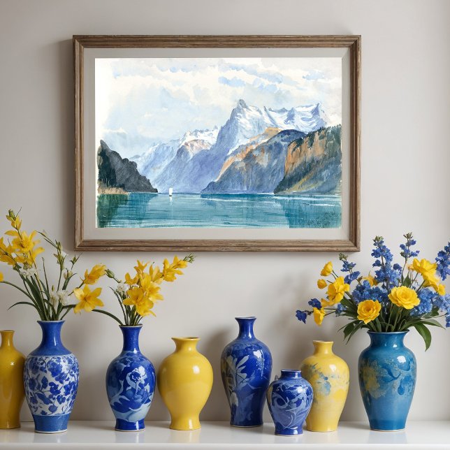 Poster Baía de Uri, Brunnen, por John Sargent (Criador carregado)