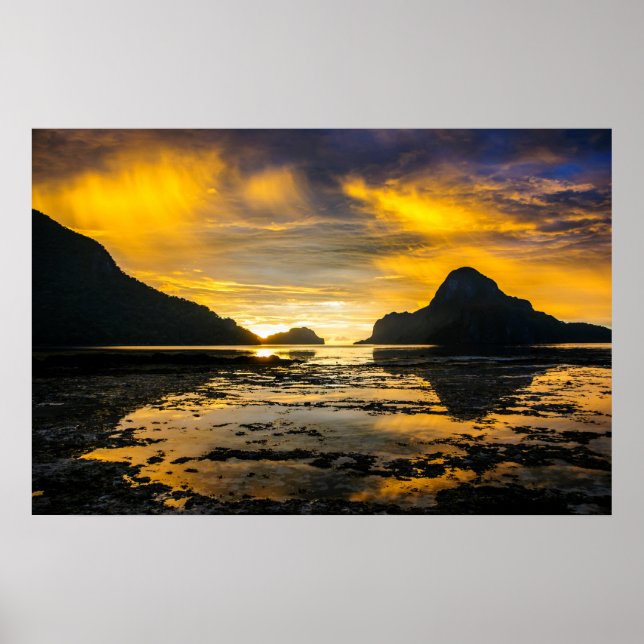 Poster Baía do Pôr do Sol de El Nido (Frente)