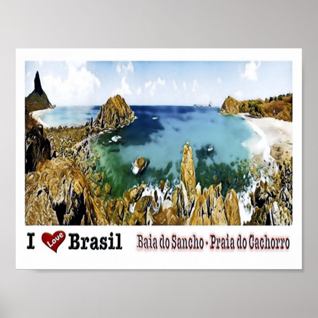 Poster Baia do Sancho - Eu Amo - Brasil - (Frente)