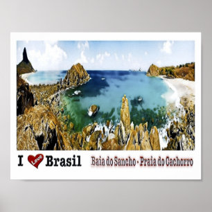 Poster Baia do Sancho - I Love - Brasil -
