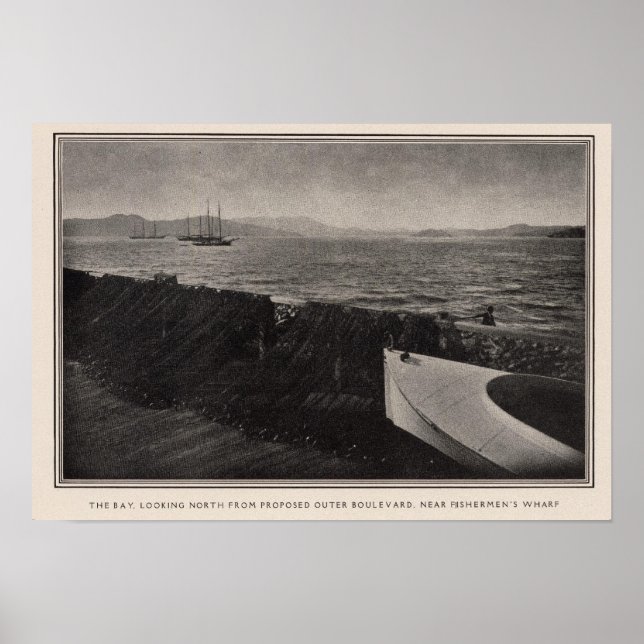 Poster Baía perto do cais dos pescadores, São Francisco (Frente)