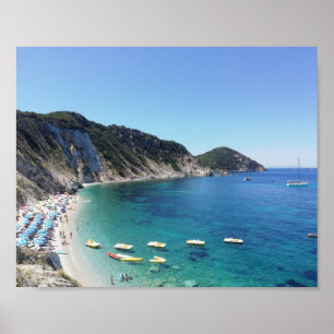 Poster Baía turquesa no mar italiano - fotografia panorâm