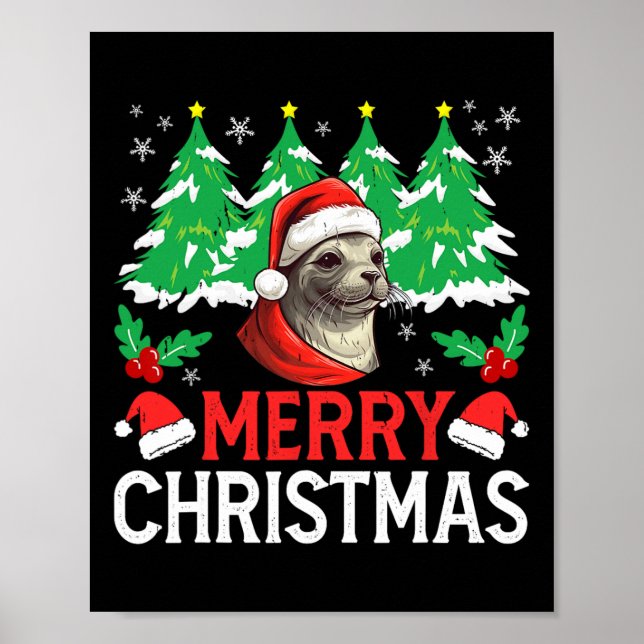 Poster Baikal Seal Natal Pajama Figurino para Xmas Holi (Frente)
