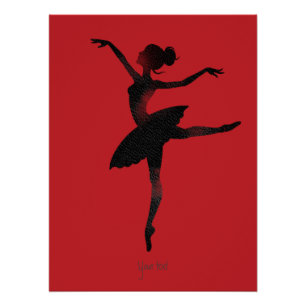 Póster Bailarina aquarela charcoal elegante e sofisticada