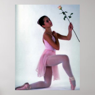 Póster Bailarina com flor
