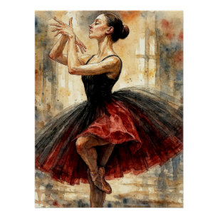 Póster Bailarina de Ballet em Tutu,