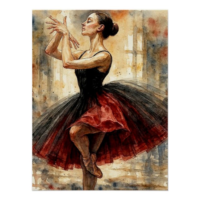 Póster Bailarina de Ballet em Tutu,  (Frente)
