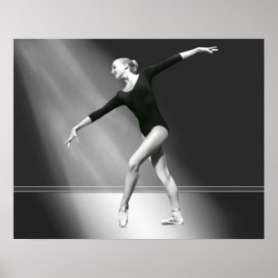 Póster Bailarina em preto e branco