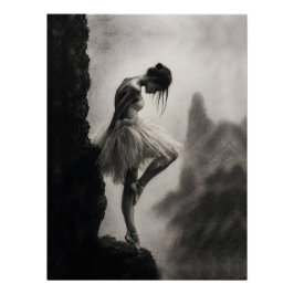 Póster Bailarina na Borda do Penhasco Arte Dramática Mono