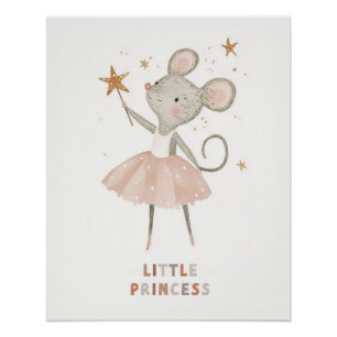 Póster Bailarina Princesinha, Arte de Parede de Berçário
