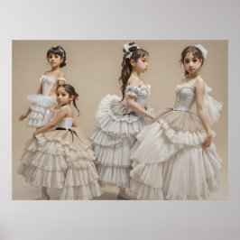 Poster Bailarinas con trajes románticos