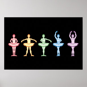 Póster Bailarinas do arco-íris