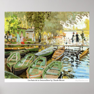 Póster Bain de la Grenouillere de Les por Claude Monet