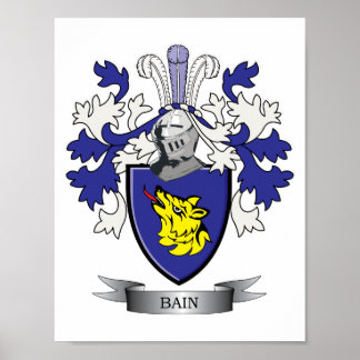 Poster Bain Family Crest Casaco de Braços
