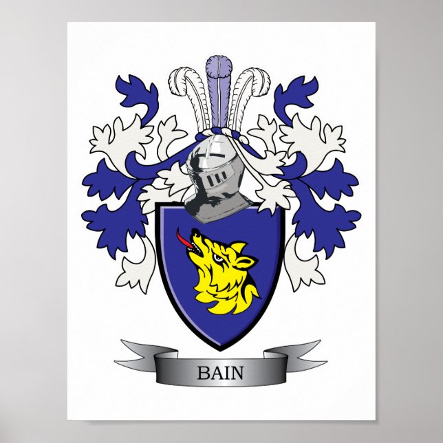 Poster Bain Family Crest Casaco de Braços (Frente)
