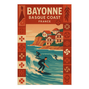 Póster Baiona — Costa Basca Francesa