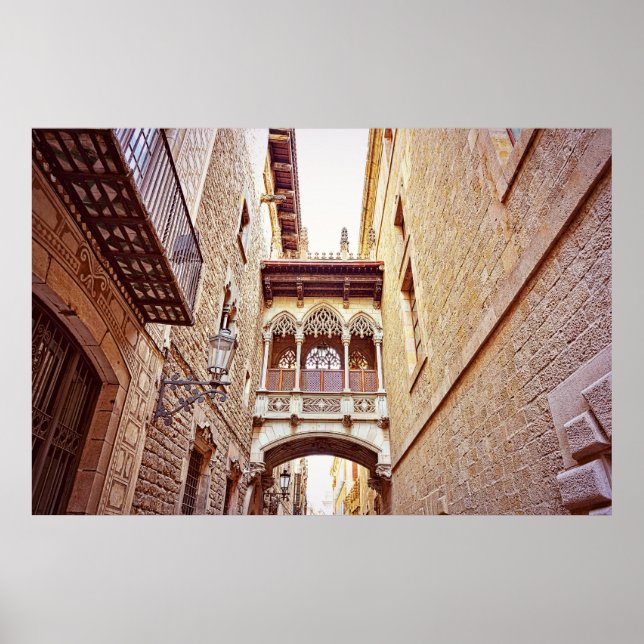 Poster Bairro gótico em Barcelona, Espanha (Frente)