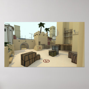 Poster Baixa miragem poli do mapa de CSGO